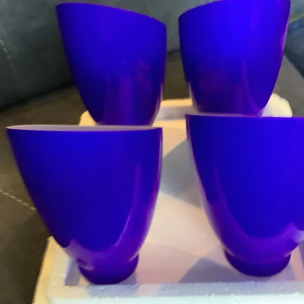 Set of‎ 4 blue Decorative Glass light globes